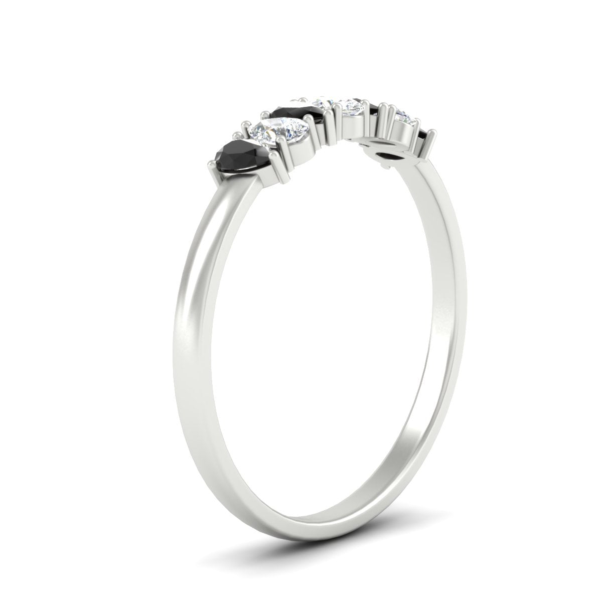 Half Carat 7 Stone Wedding Band Diamond Teardrop