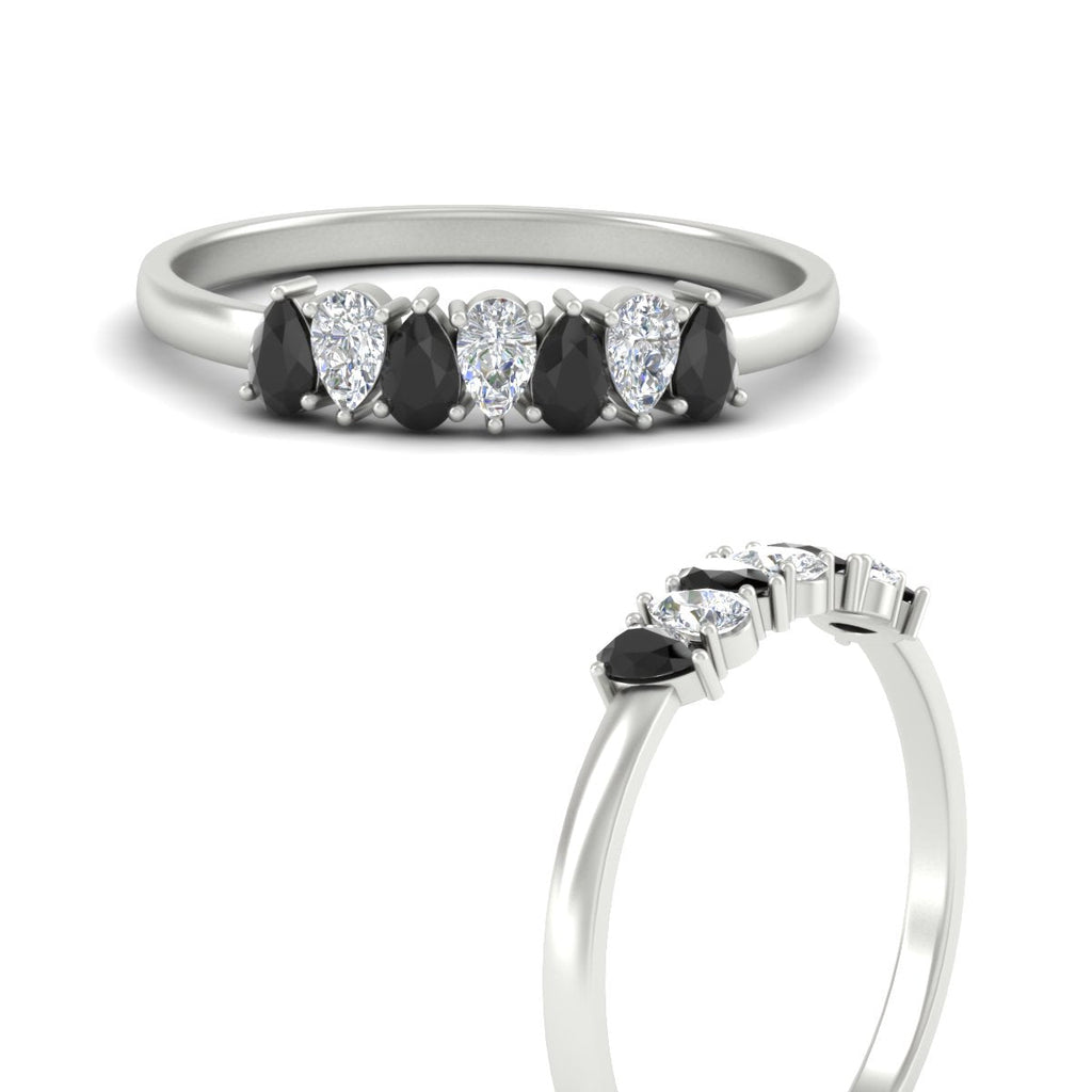 Half Carat 7 Stone Wedding Band Diamond Teardrop