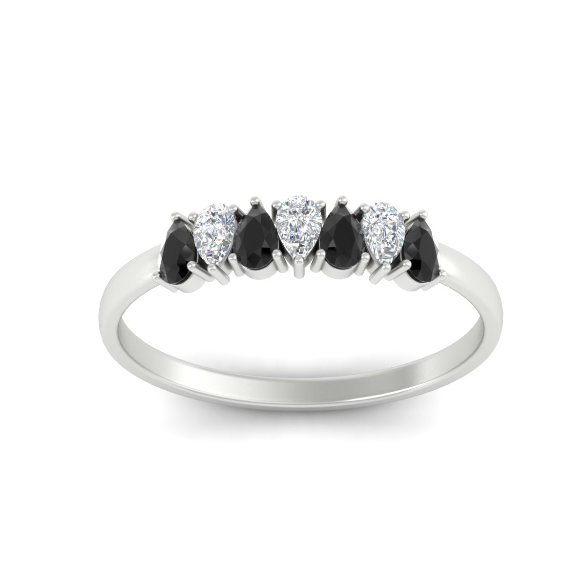 Half Carat 7 Stone Wedding Band Diamond Teardrop