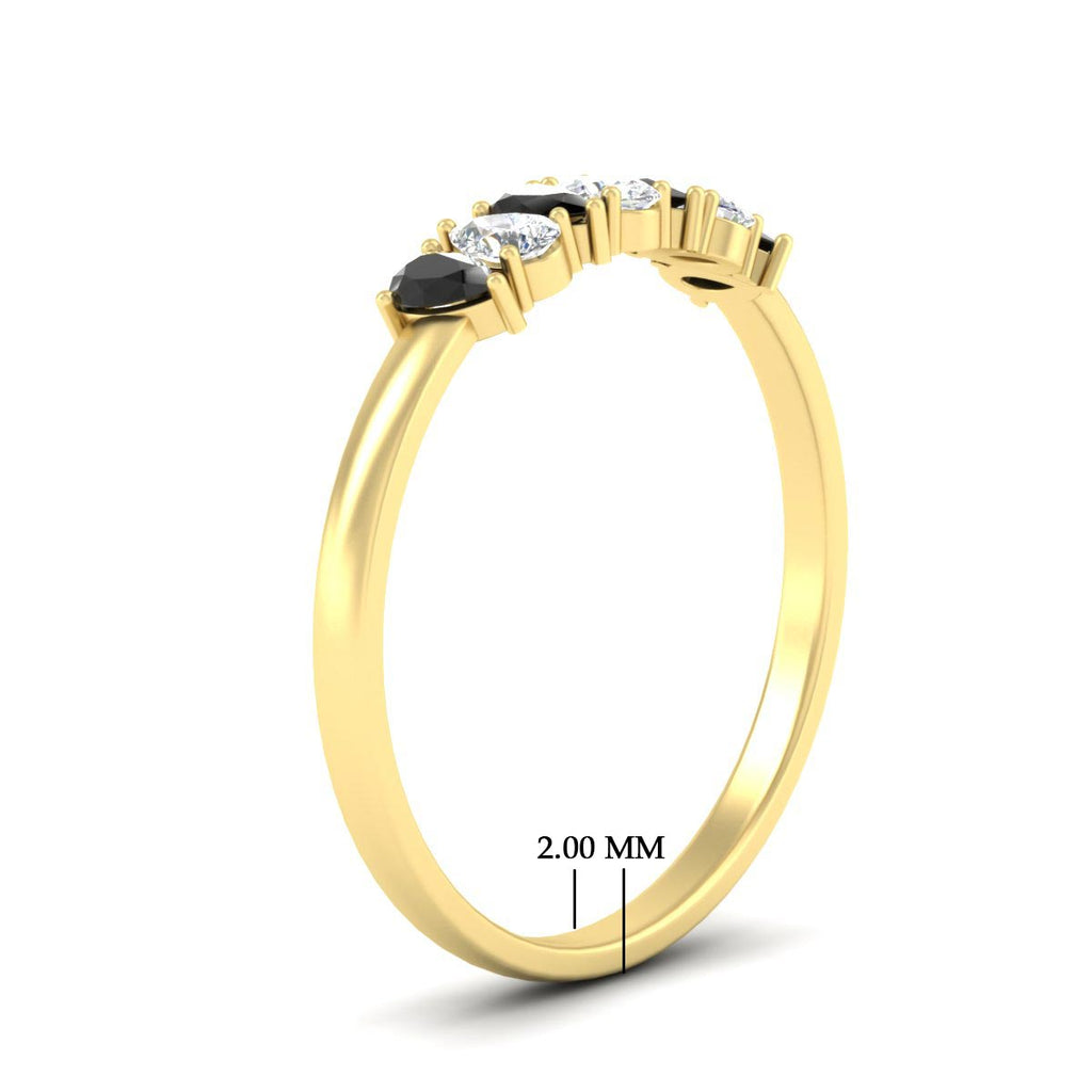 Half Carat 7 Stone Wedding Band Diamond Teardrop