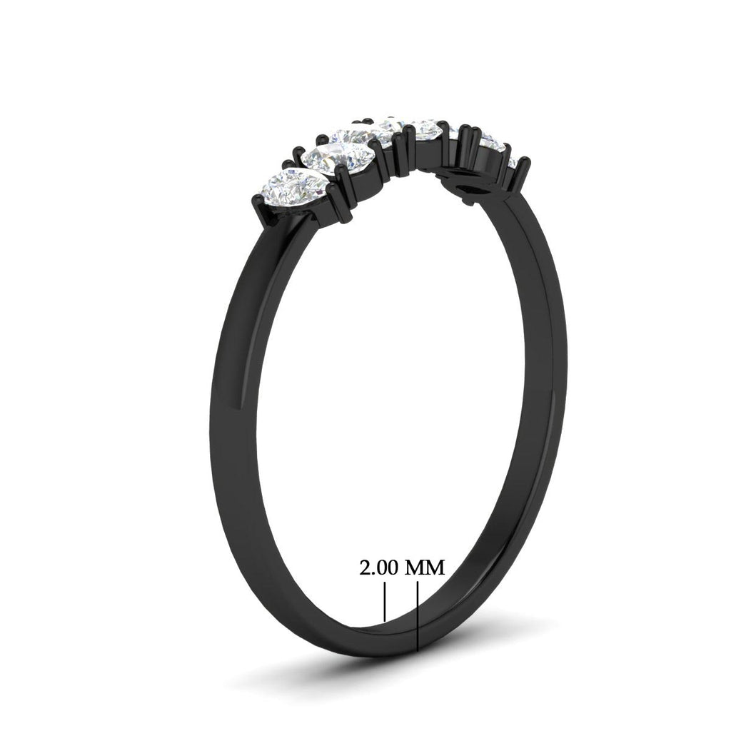 Half Carat 7 Stone Wedding Band Diamond Teardrop