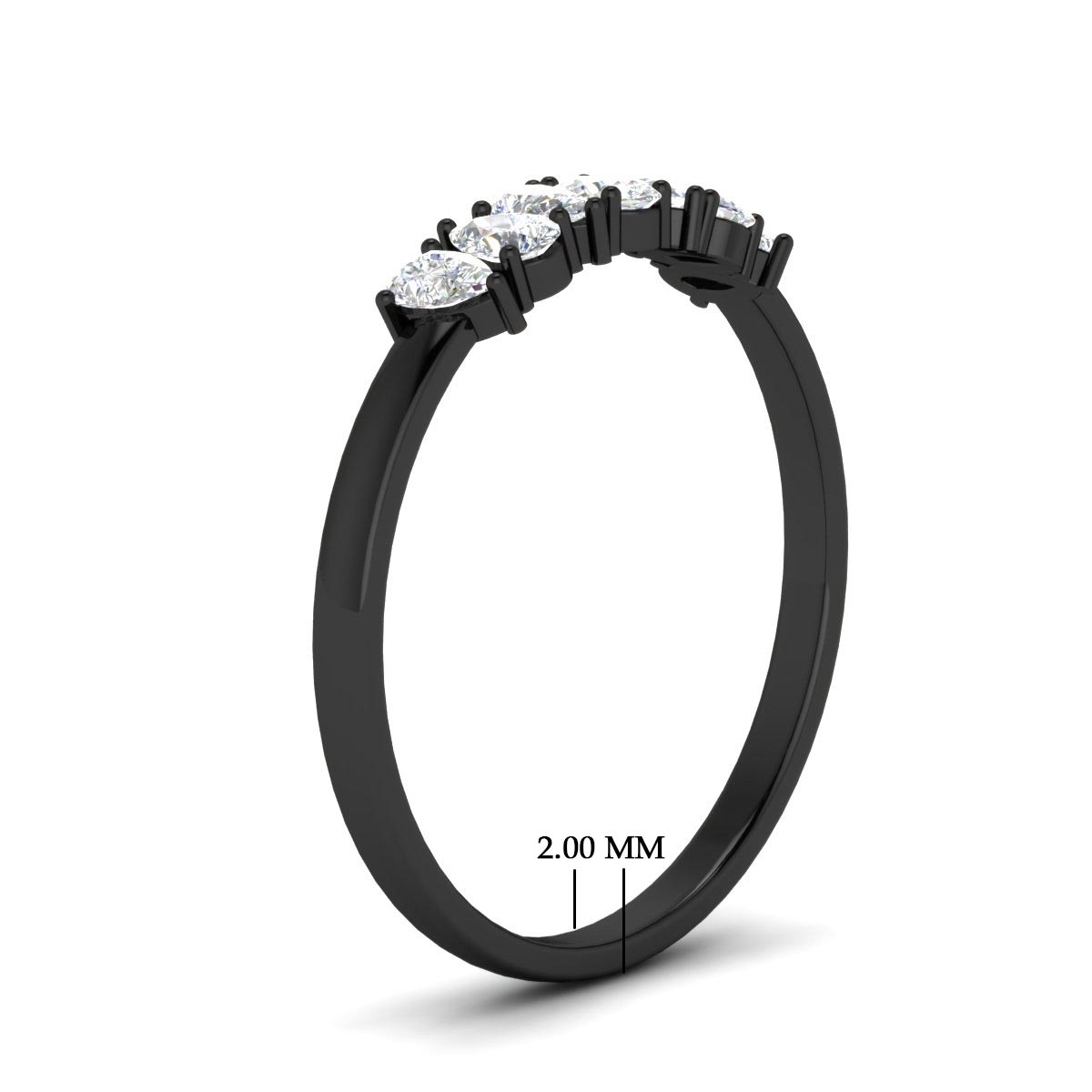 Half Carat 7 Stone Wedding Band Diamond Teardrop
