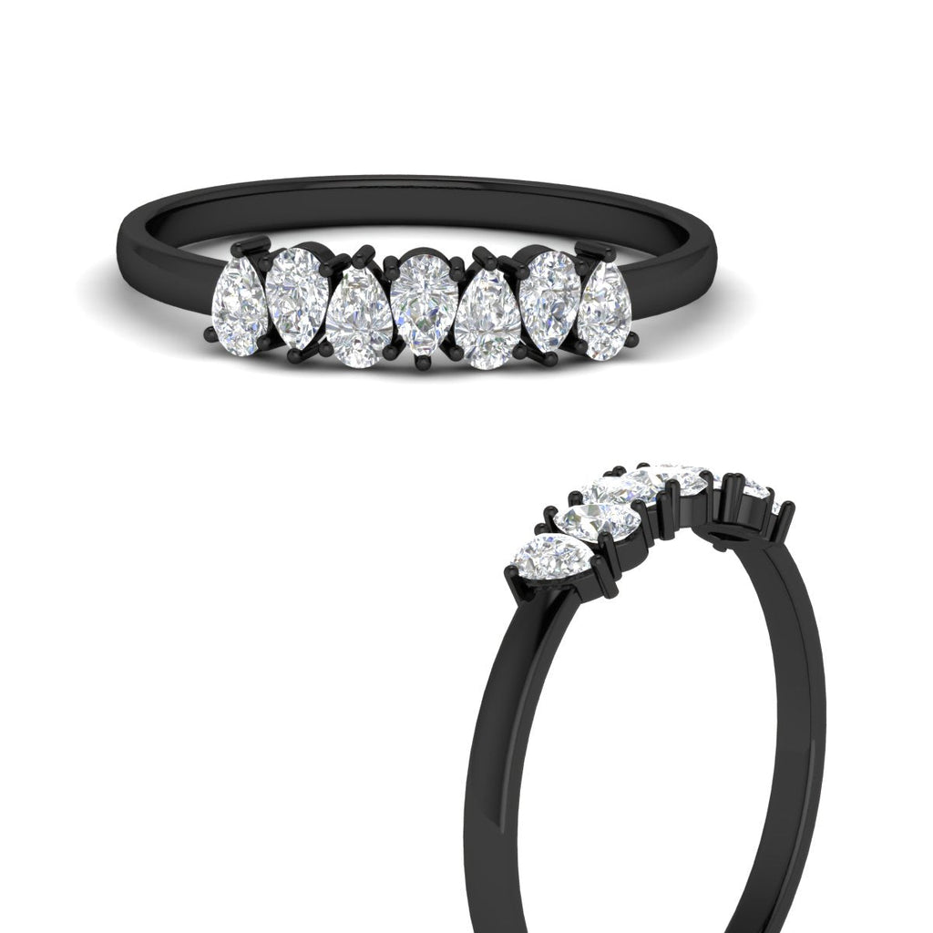 Half Carat 7 Stone Wedding Band Diamond Teardrop
