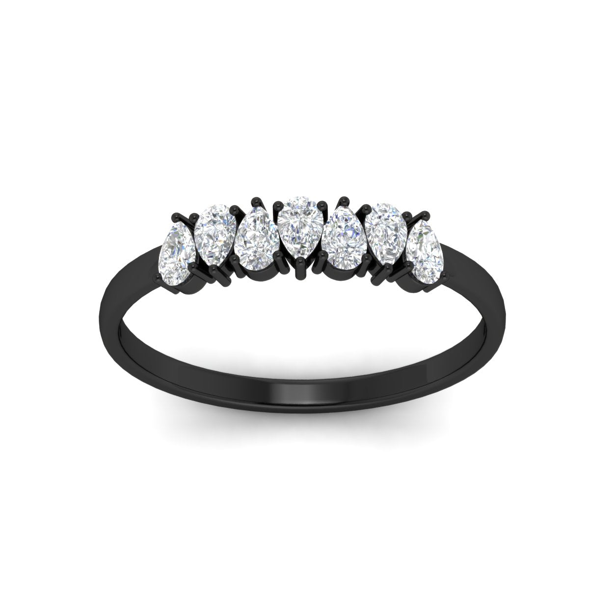 Half Carat 7 Stone Wedding Band Diamond Teardrop
