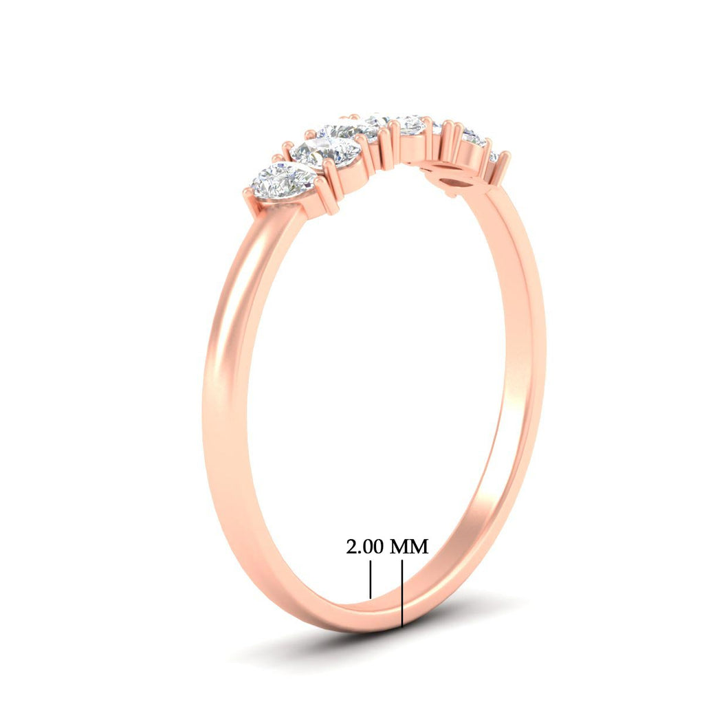 Half Carat 7 Stone Wedding Band Diamond Teardrop