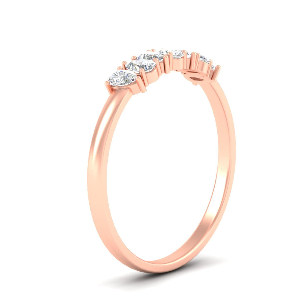 Half Carat 7 Stone Wedding Band Diamond Teardrop