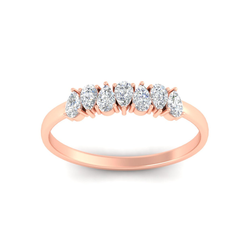 Half Carat 7 Stone Wedding Band Diamond Teardrop