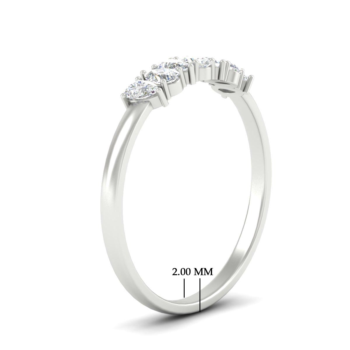 Half Carat 7 Stone Wedding Band Diamond Teardrop