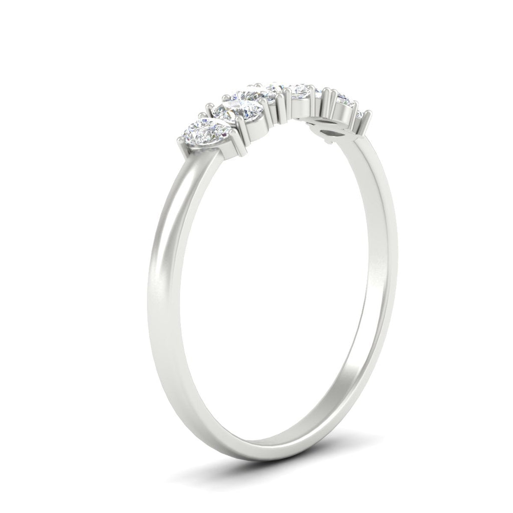 Half Carat 7 Stone Wedding Band Diamond Teardrop