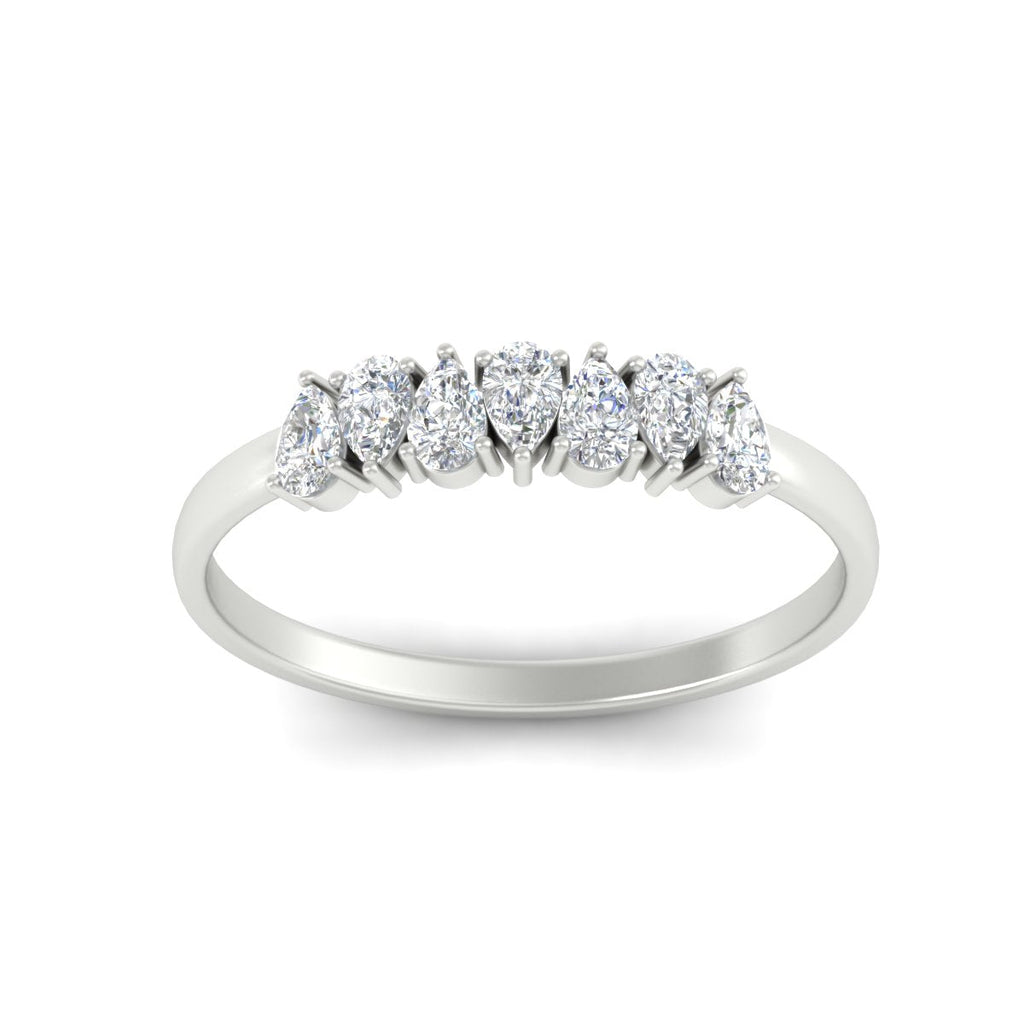 Half Carat 7 Stone Wedding Band Diamond Teardrop