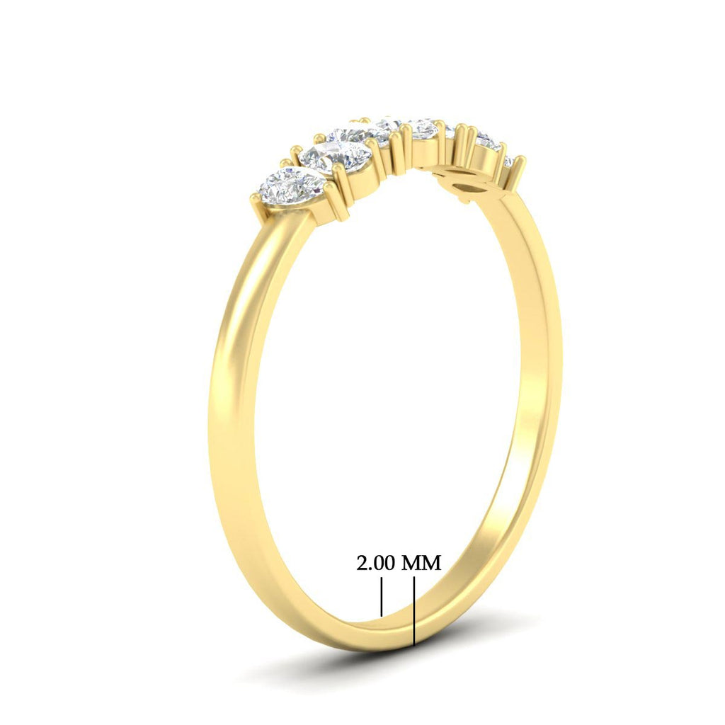 Half Carat 7 Stone Wedding Band Diamond Teardrop