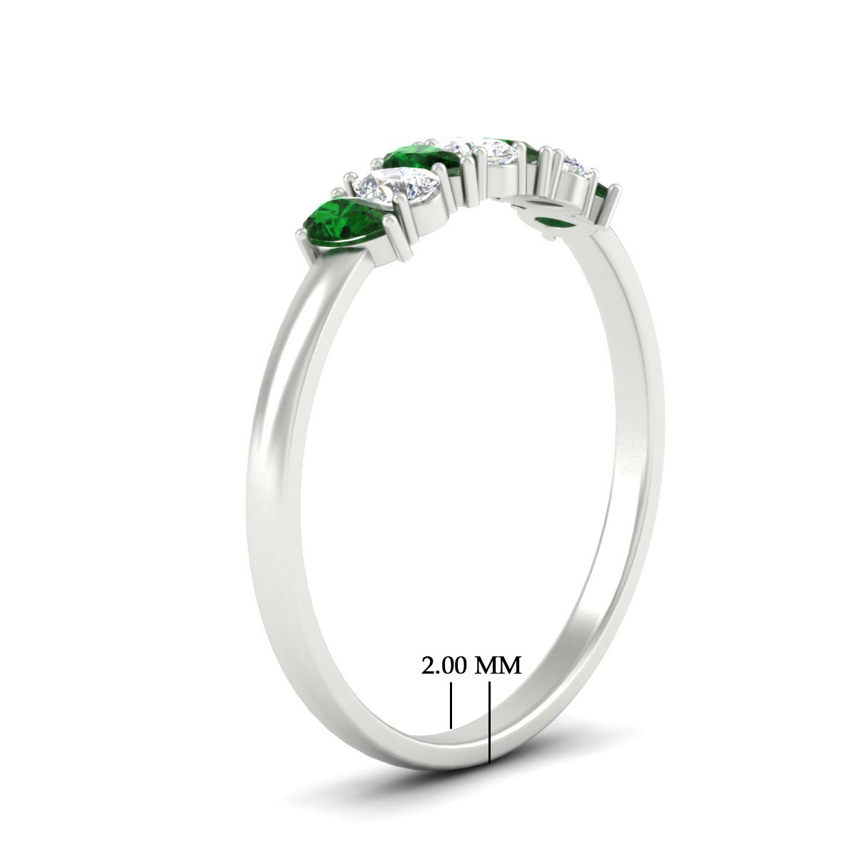 Half Carat 7 Stone Wedding Band Diamond Teardrop