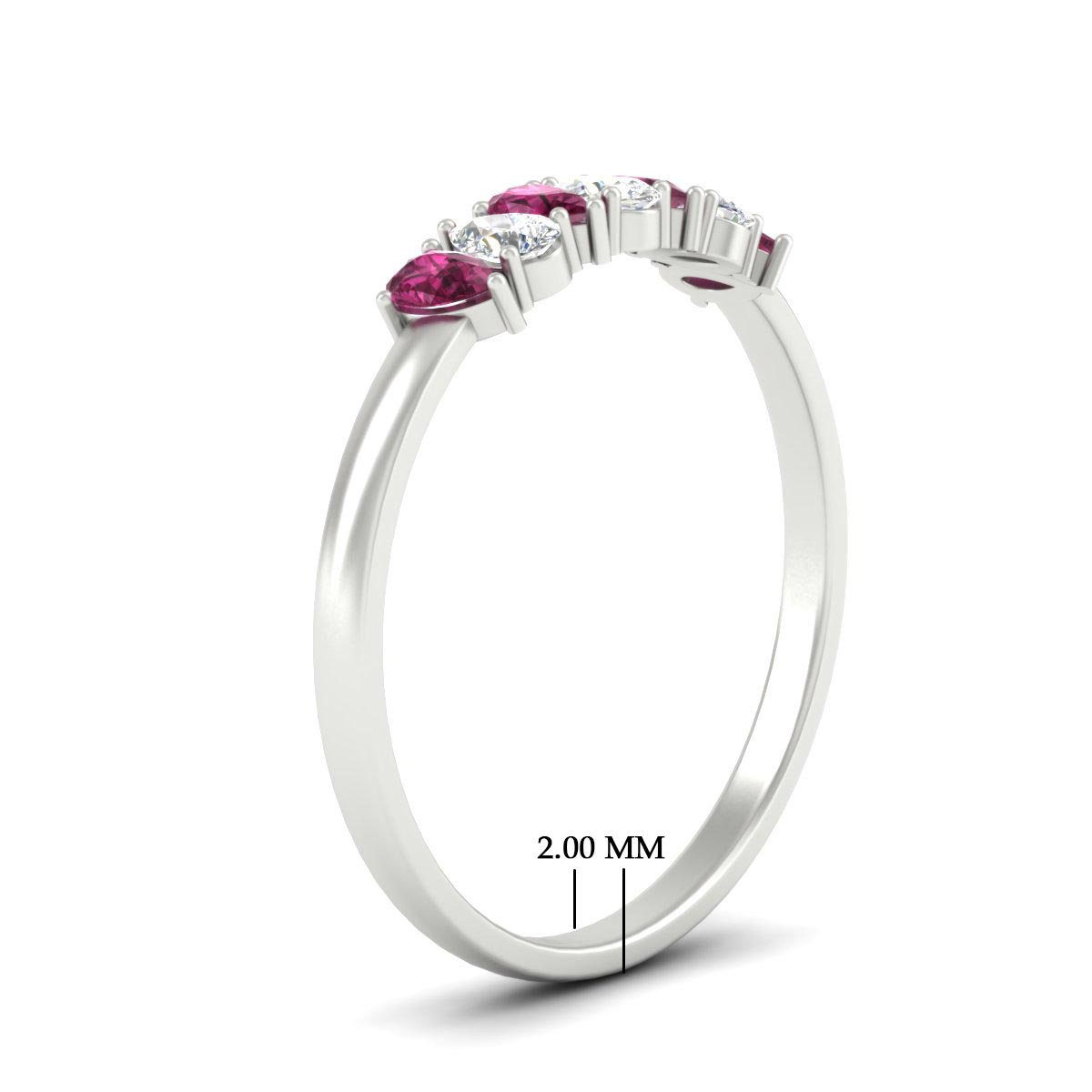 Half Carat 7 Stone Wedding Band Diamond Teardrop