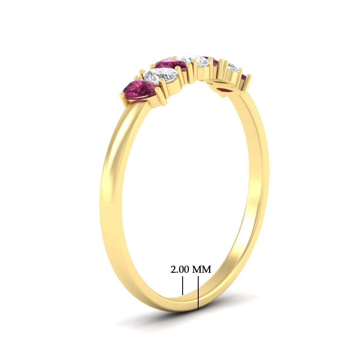 Half Carat 7 Stone Wedding Band Diamond Teardrop