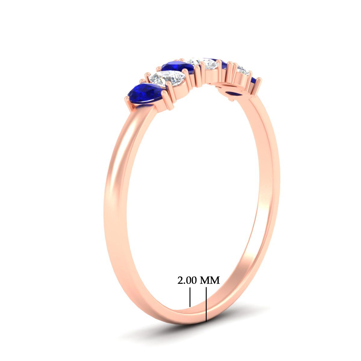 Half Carat 7 Stone Wedding Band Diamond Teardrop