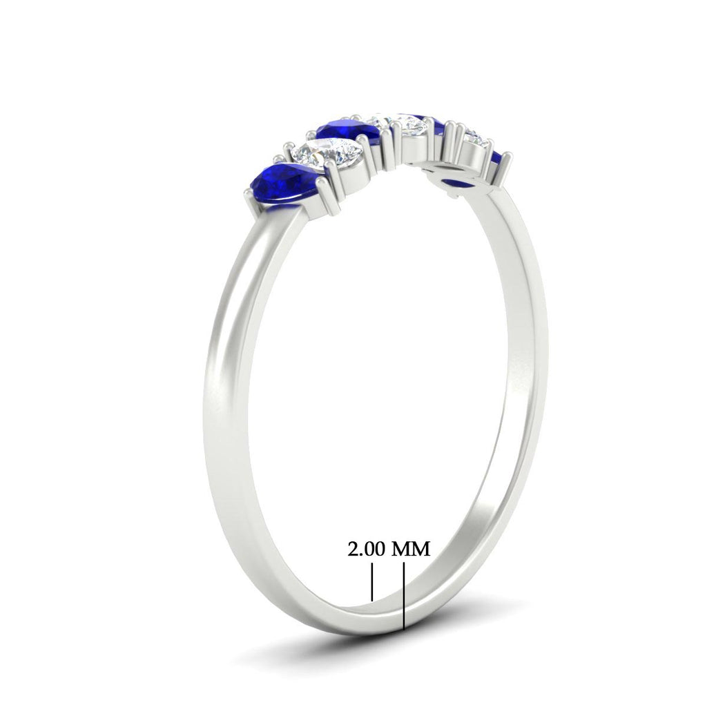 Half Carat 7 Stone Wedding Band Diamond Teardrop