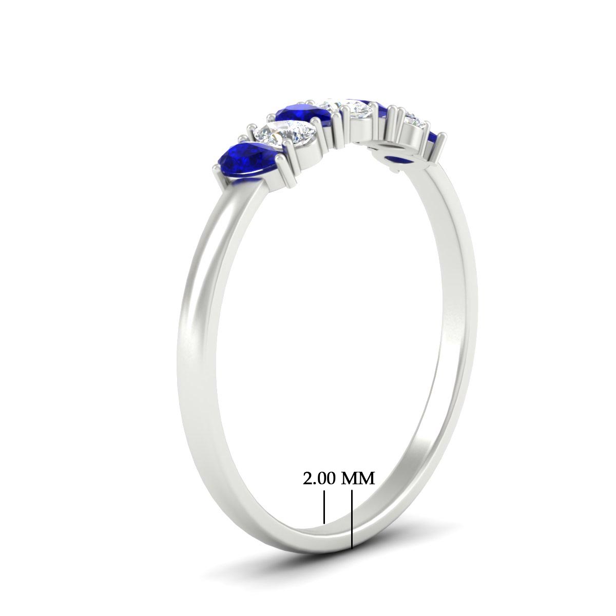 Half Carat 7 Stone Wedding Band Diamond Teardrop