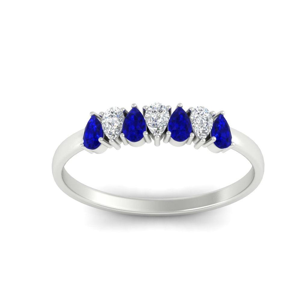 Half Carat 7 Stone Wedding Band Diamond Teardrop