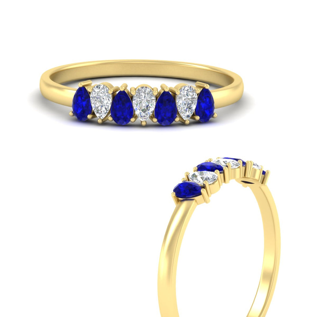 Half Carat 7 Stone Wedding Band Diamond Teardrop