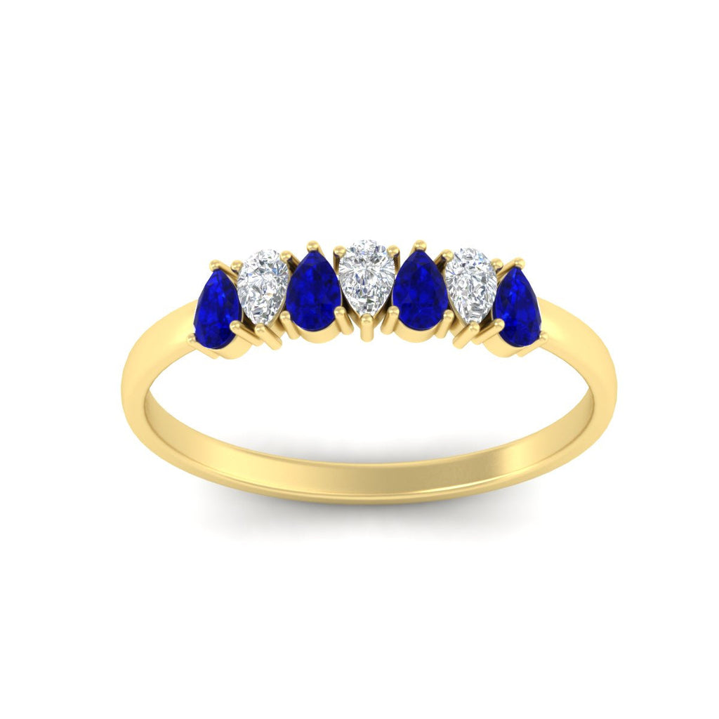 Half Carat 7 Stone Wedding Band Diamond Teardrop