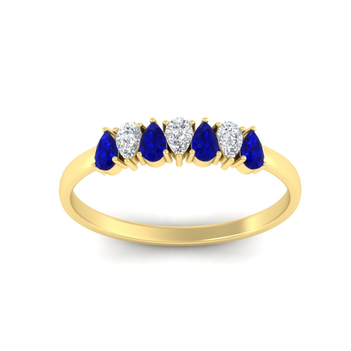 Half Carat 7 Stone Wedding Band Diamond Teardrop