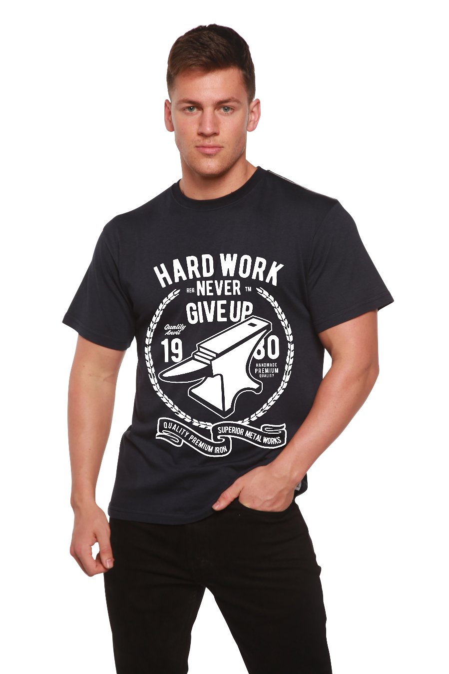 Hard Work Anvil Men's Bamboo Viscose/Organic Cotton Short Sleeve Graphic T-Shirt Spun Bamboo