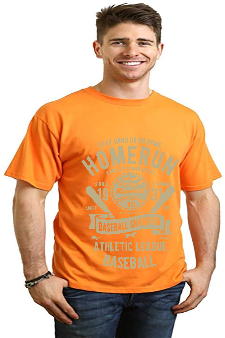 Homerun Baseball Men's Bamboo Viscose/Organic Cotton Short Sleeve Graphic T-Shirt Spun Bamboo