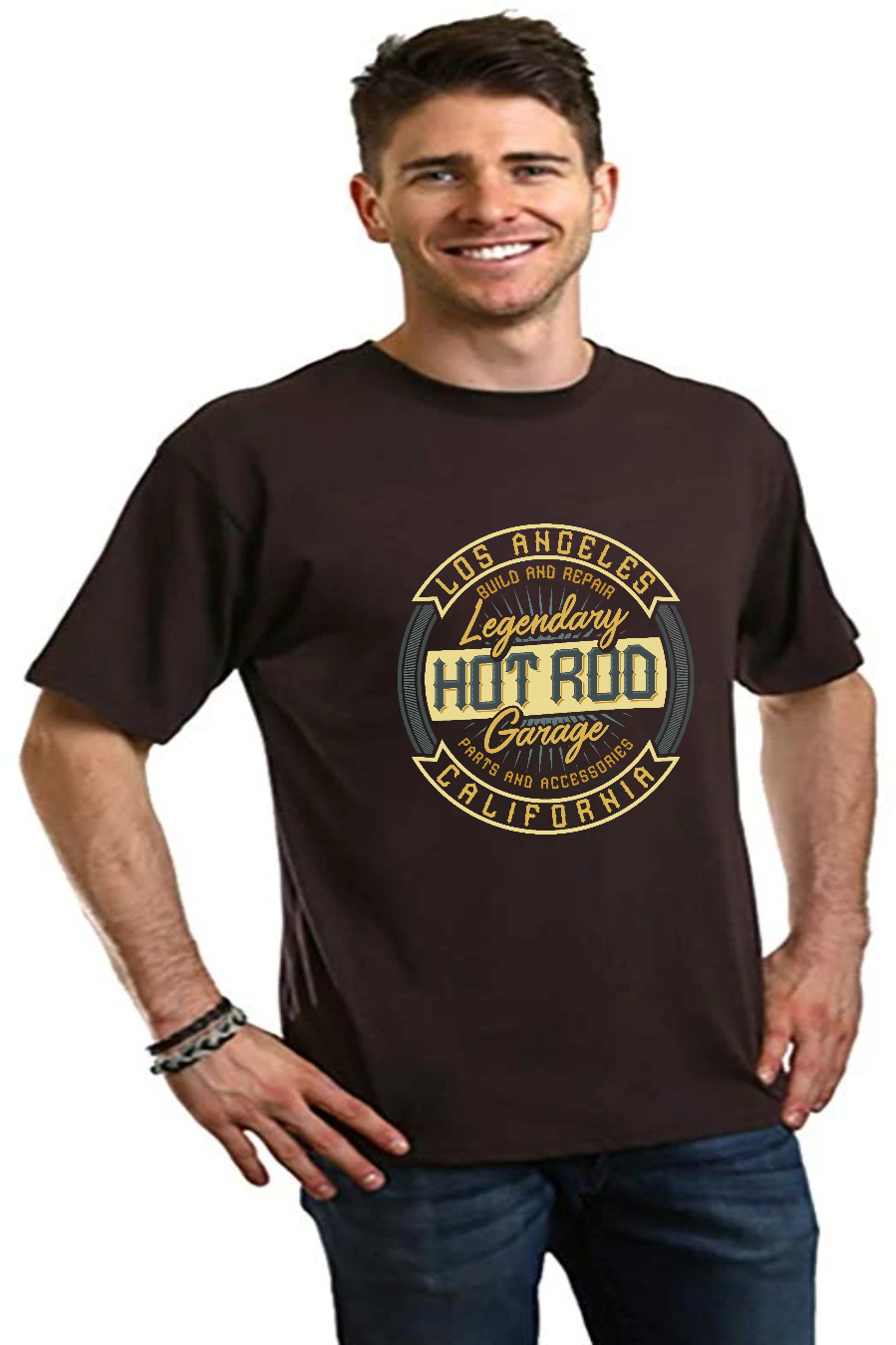 HOT ROO Men's Bamboo Viscose/Organic Cotton Short Sleeve Graphic T-Shirt Spun Bamboo