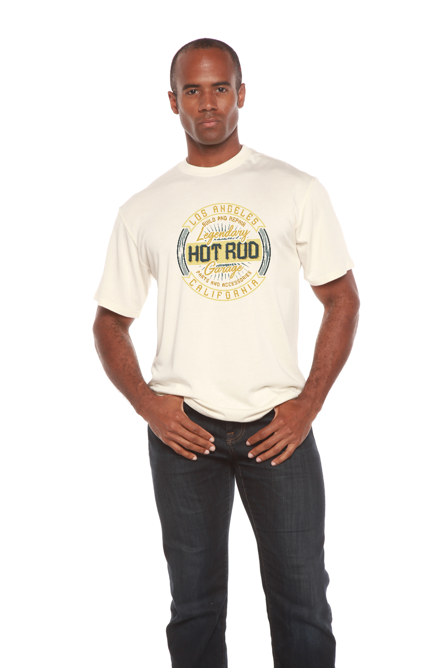 HOT ROO Men's Bamboo Viscose/Organic Cotton Short Sleeve Graphic T-Shirt Spun Bamboo