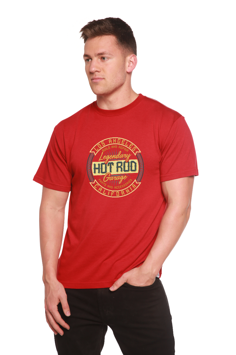 HOT ROO Men's Bamboo Viscose/Organic Cotton Short Sleeve Graphic T-Shirt Spun Bamboo