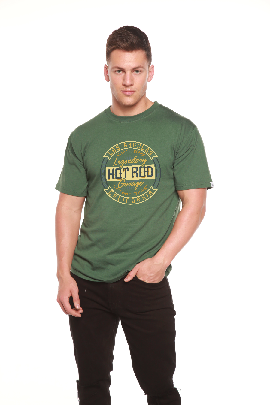 HOT ROO Men's Bamboo Viscose/Organic Cotton Short Sleeve Graphic T-Shirt Spun Bamboo