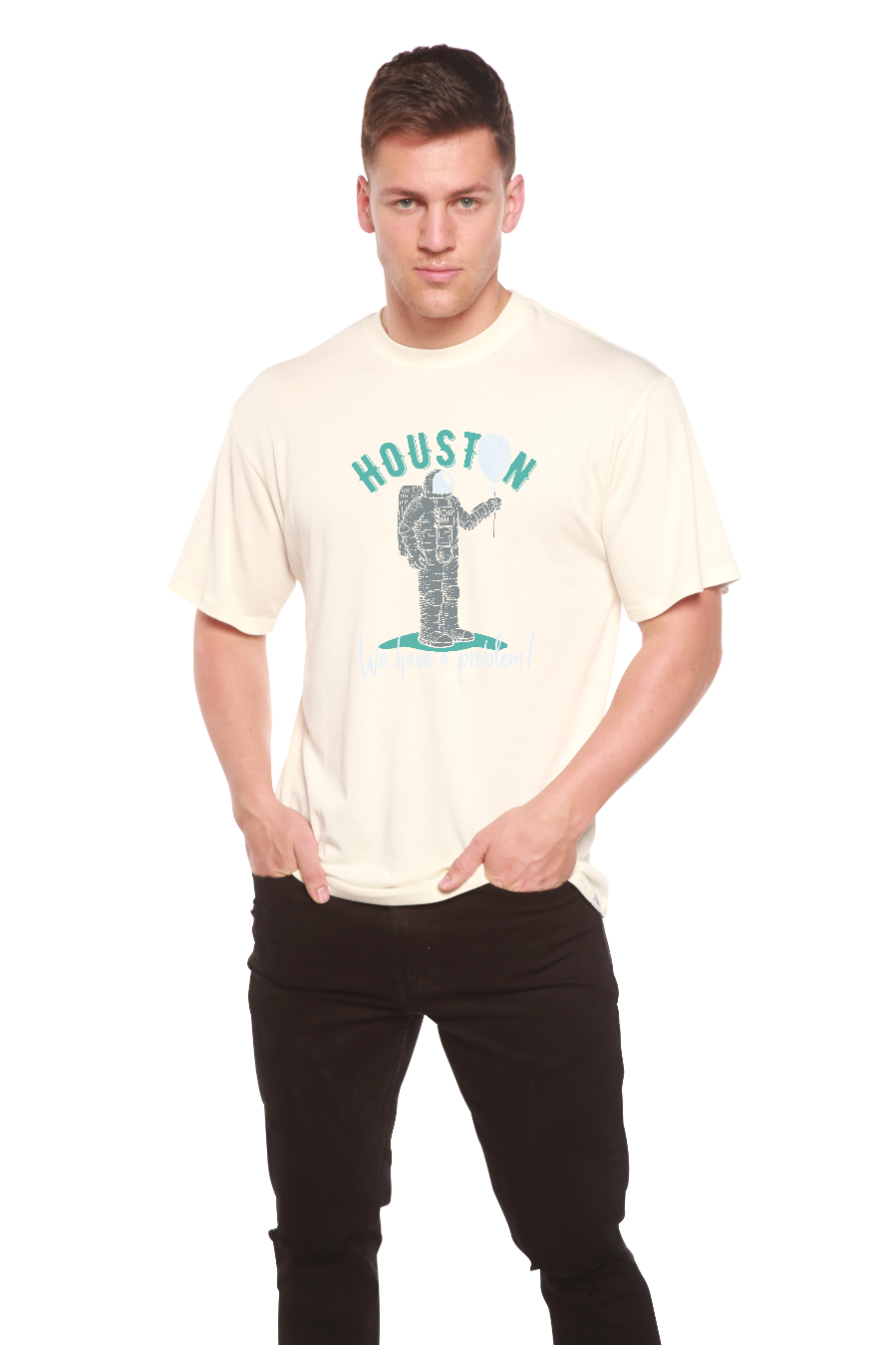 HOUSTON Men's Bamboo Viscose/Organic Cotton Short Sleeve Graphic T-Shirt Spun Bamboo