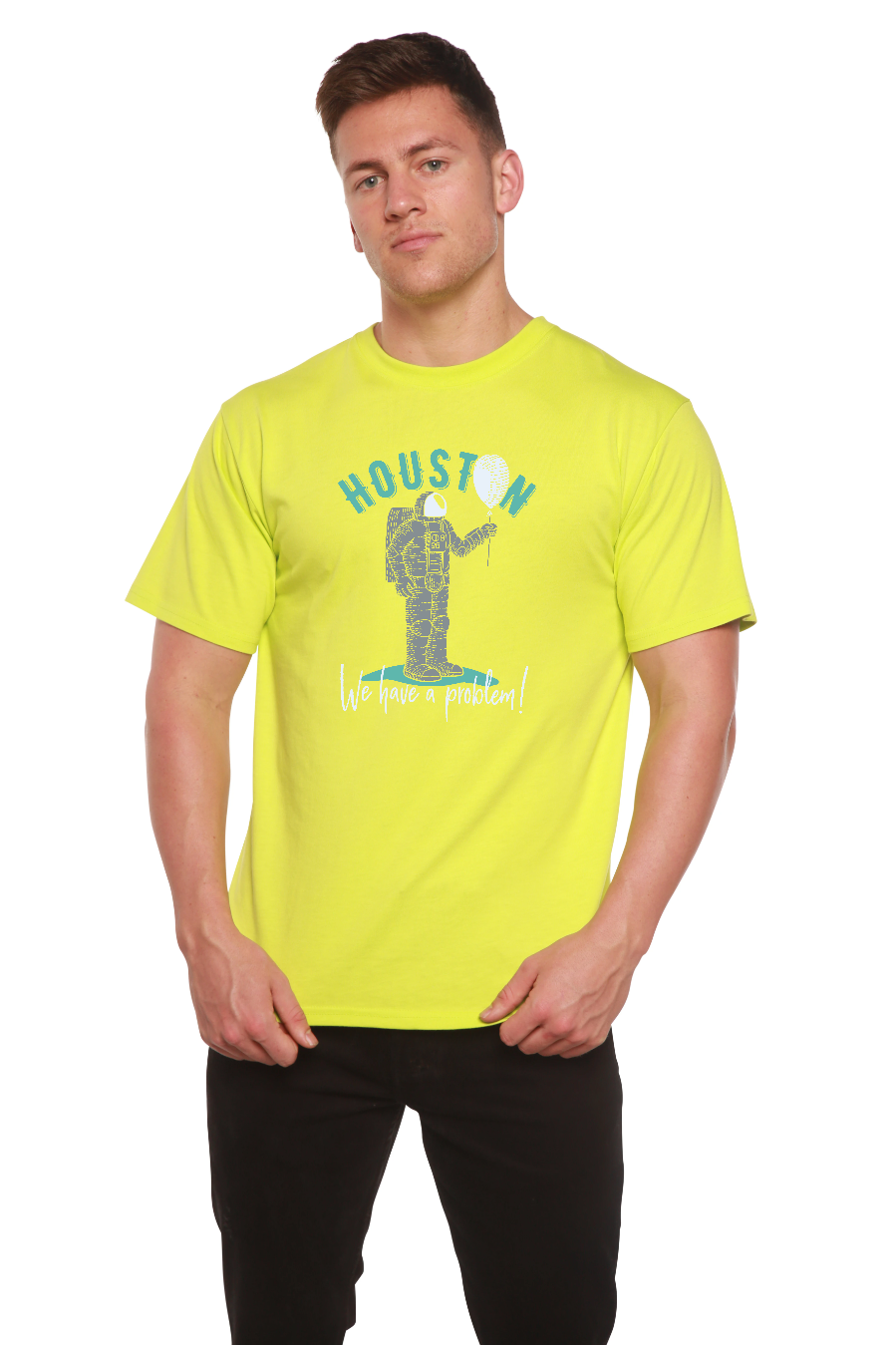 HOUSTON Men's Bamboo Viscose/Organic Cotton Short Sleeve Graphic T-Shirt Spun Bamboo