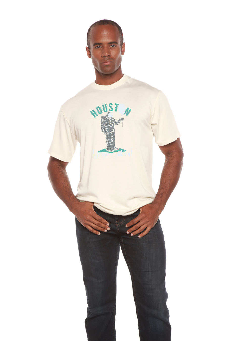 HOUSTON Men's Bamboo Viscose/Organic Cotton Short Sleeve Graphic T-Shirt Spun Bamboo