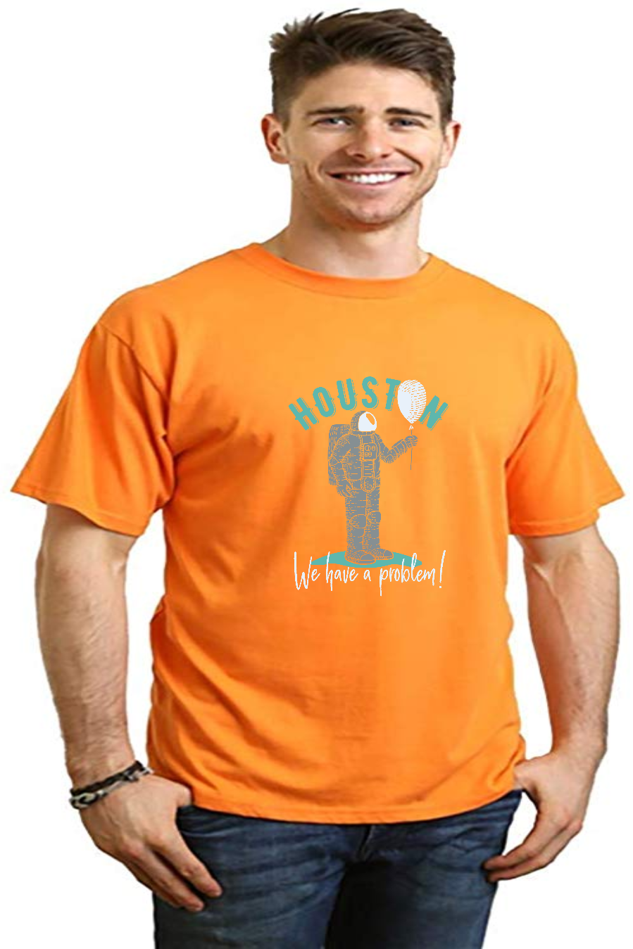 HOUSTON Men's Bamboo Viscose/Organic Cotton Short Sleeve Graphic T-Shirt Spun Bamboo