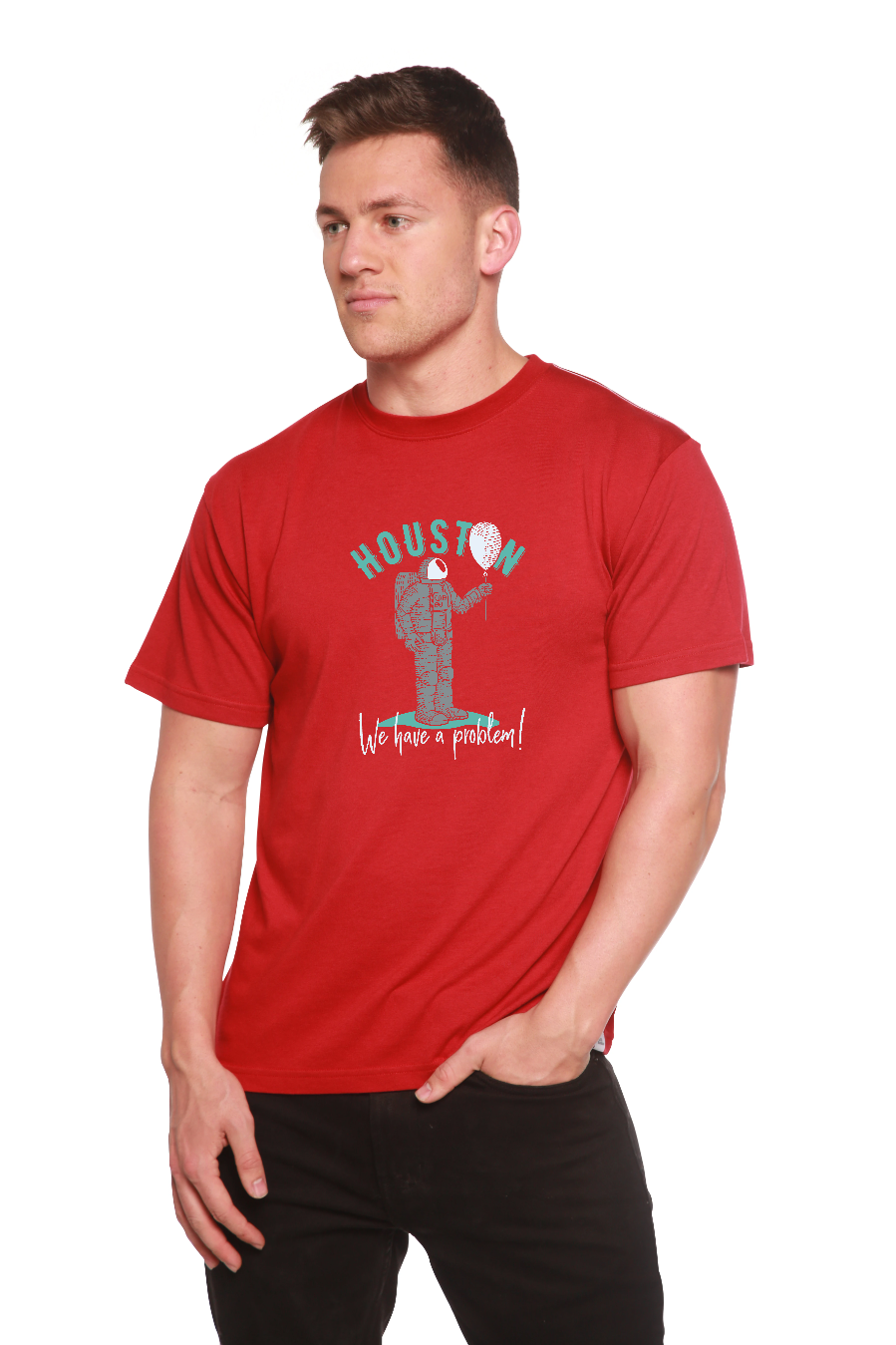 HOUSTON Men's Bamboo Viscose/Organic Cotton Short Sleeve Graphic T-Shirt Spun Bamboo