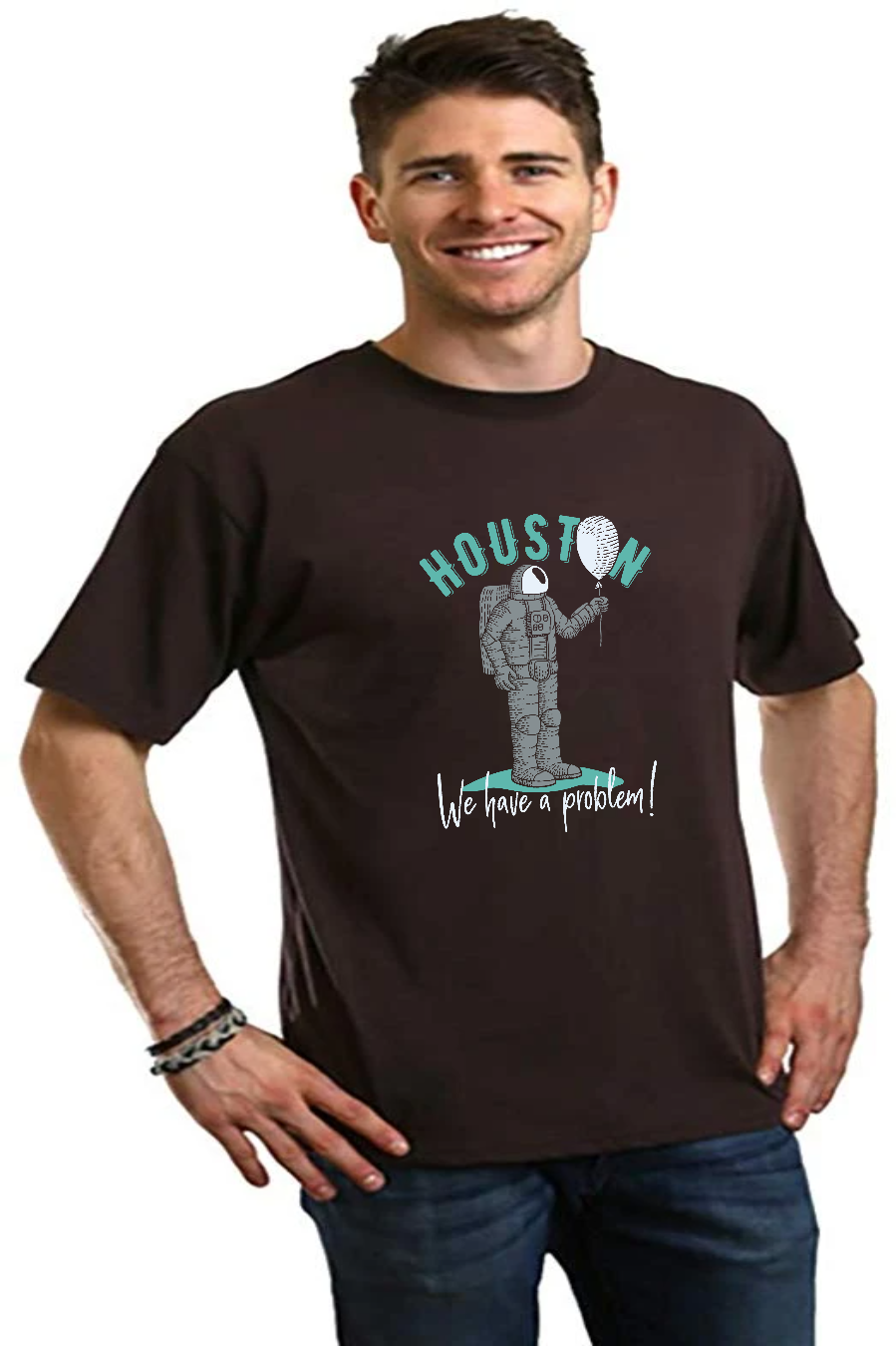HOUSTON Men's Bamboo Viscose/Organic Cotton Short Sleeve Graphic T-Shirt Spun Bamboo