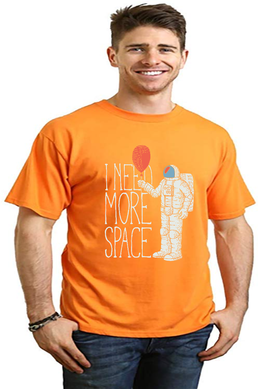 I need more space Men's Bamboo Viscose/Organic Cotton Short Sleeve Graphic T-Shirt Spun Bamboo