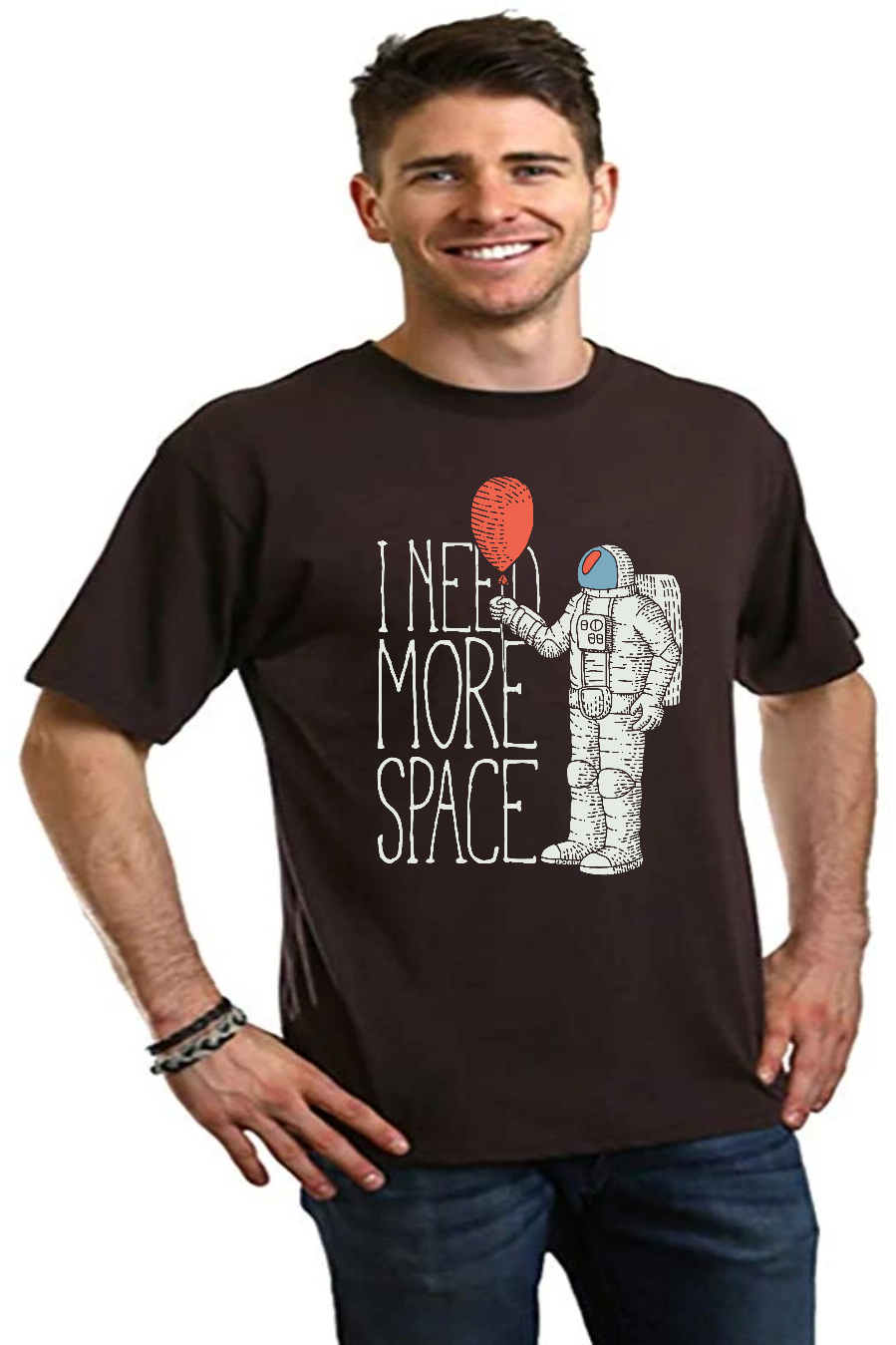 I need more space Men's Bamboo Viscose/Organic Cotton Short Sleeve Graphic T-Shirt Spun Bamboo