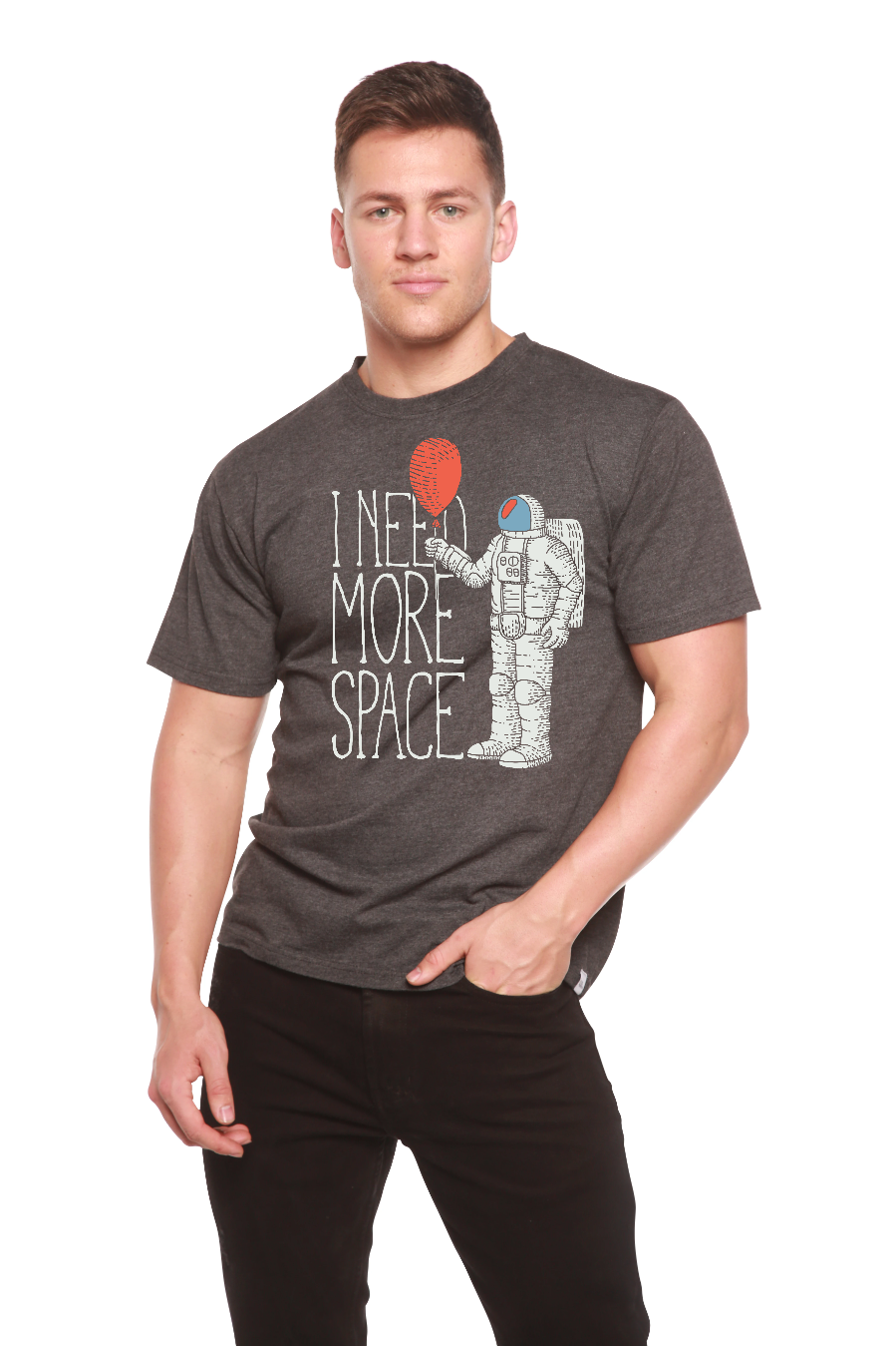 I need more space Men's Bamboo Viscose/Organic Cotton Short Sleeve Graphic T-Shirt Spun Bamboo