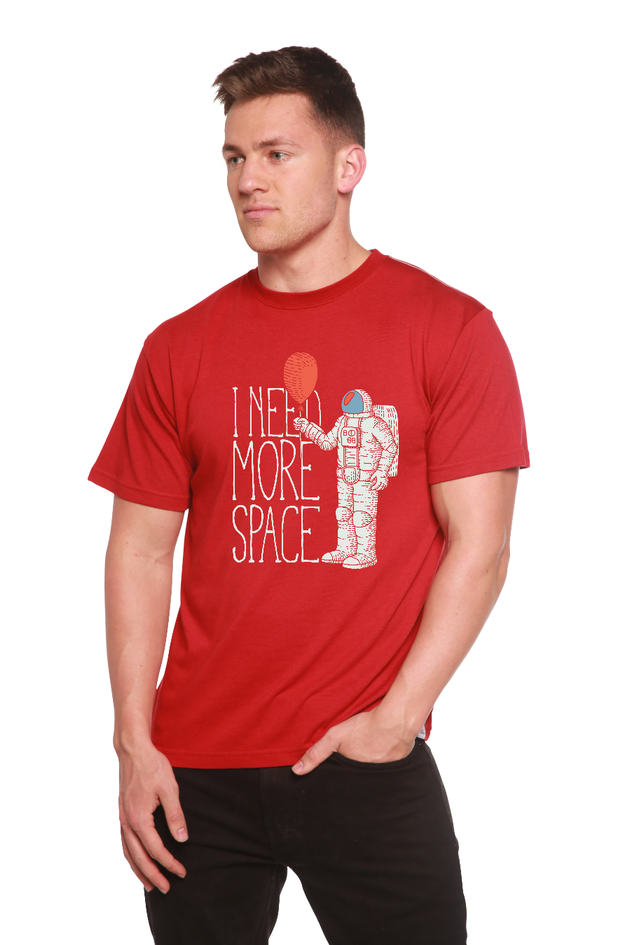 I need more space Men's Bamboo Viscose/Organic Cotton Short Sleeve Graphic T-Shirt Spun Bamboo