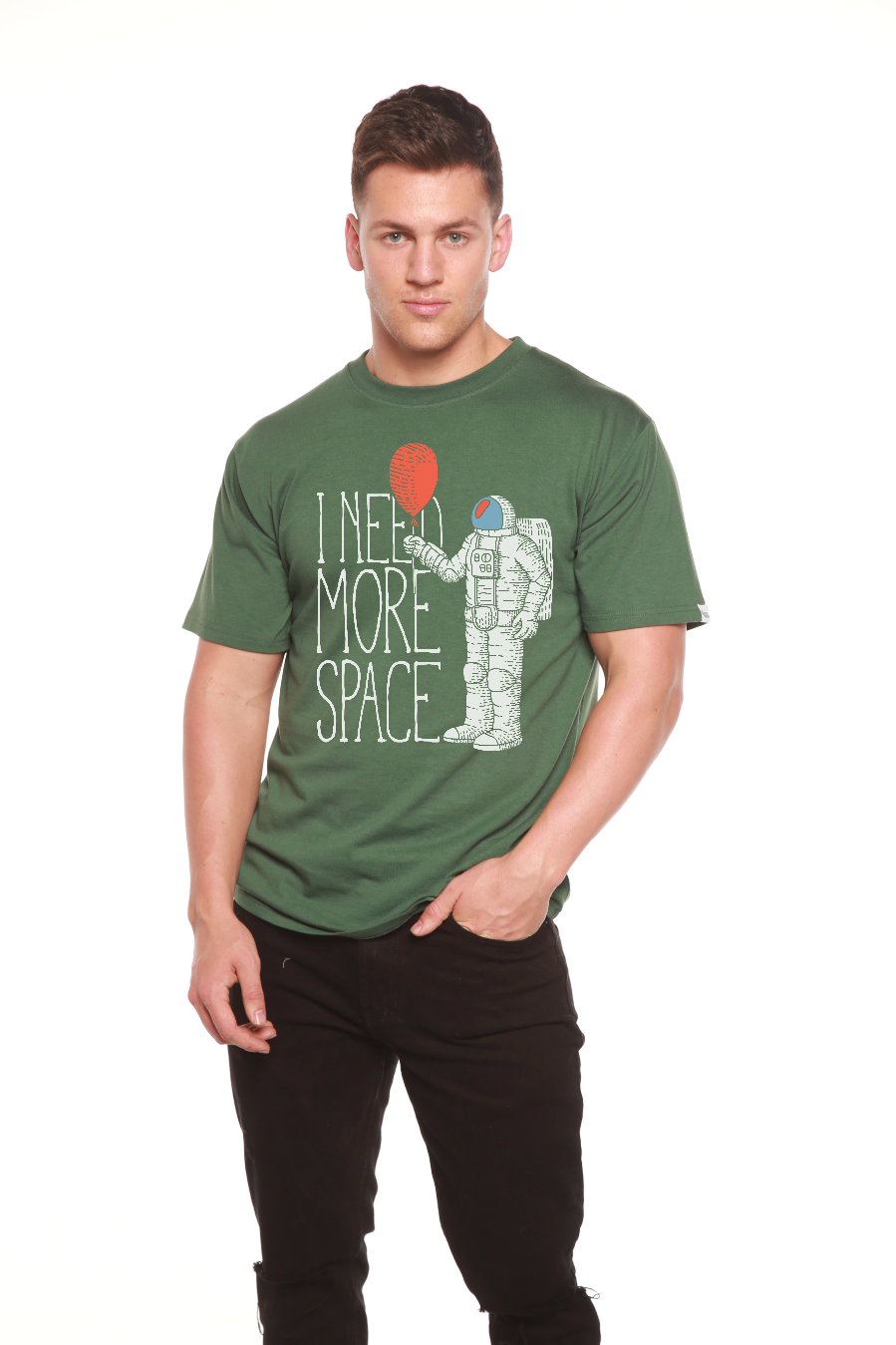 I need more space Men's Bamboo Viscose/Organic Cotton Short Sleeve Graphic T-Shirt Spun Bamboo