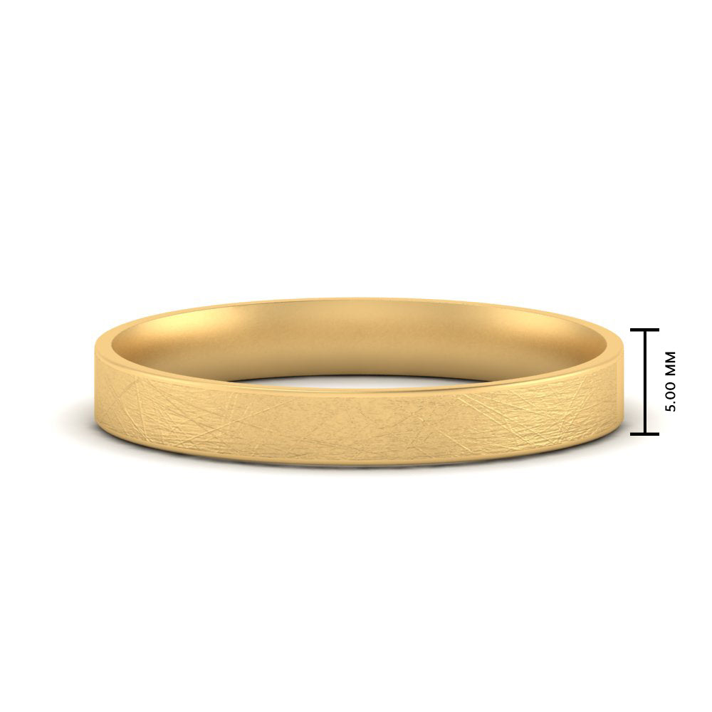 Ice Textured Mens 5mm Comfort Fit Wedding Band