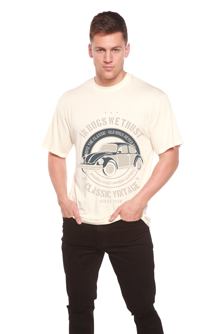 In Bugs We Men's Bamboo Viscose/Organic Cotton Short Sleeve Graphic T-Shirt Spun Bamboo