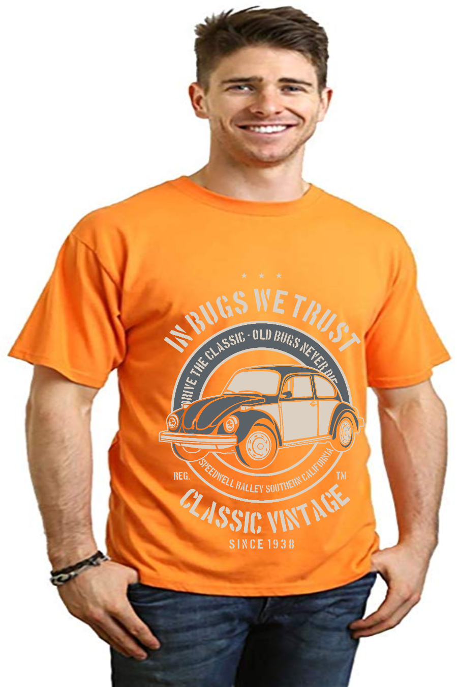 In Bugs We Men's Bamboo Viscose/Organic Cotton Short Sleeve Graphic T-Shirt Spun Bamboo