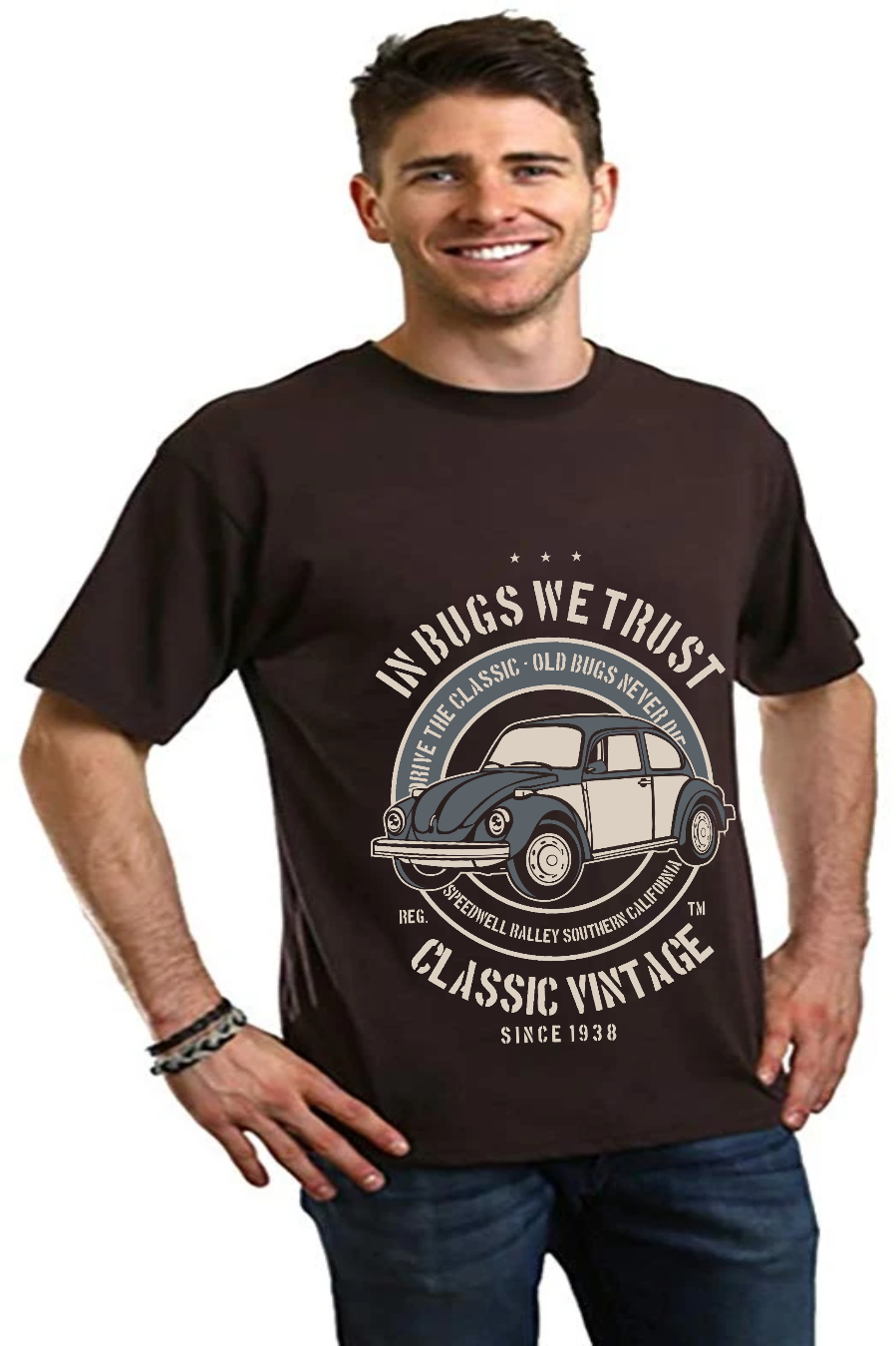 In Bugs We Men's Bamboo Viscose/Organic Cotton Short Sleeve Graphic T-Shirt Spun Bamboo