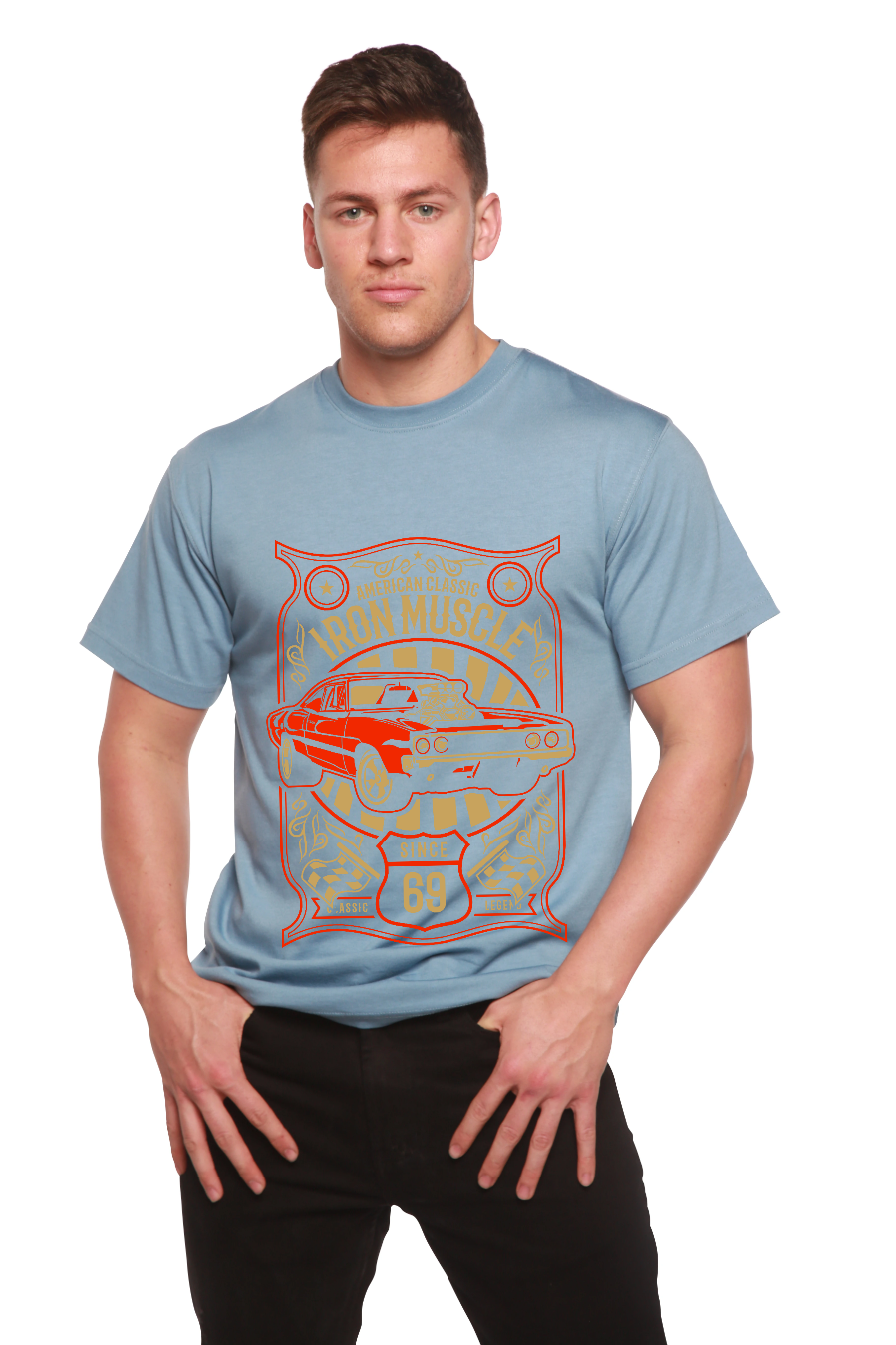 Iron Muscle Men's Bamboo Viscose/Organic Cotton Short Sleeve Graphic T-Shirt Spun Bamboo