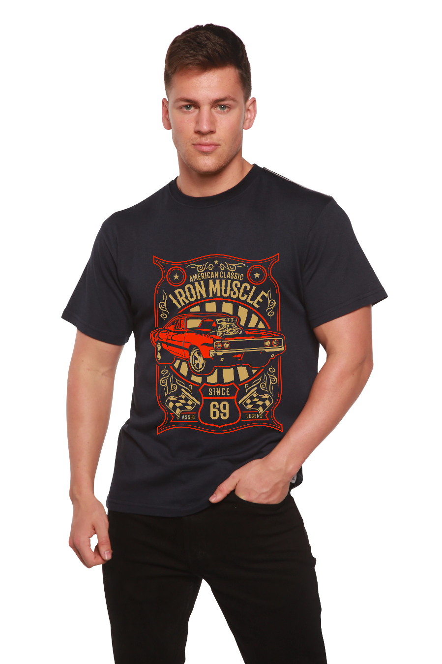 Iron Muscle Men's Bamboo Viscose/Organic Cotton Short Sleeve Graphic T-Shirt Spun Bamboo