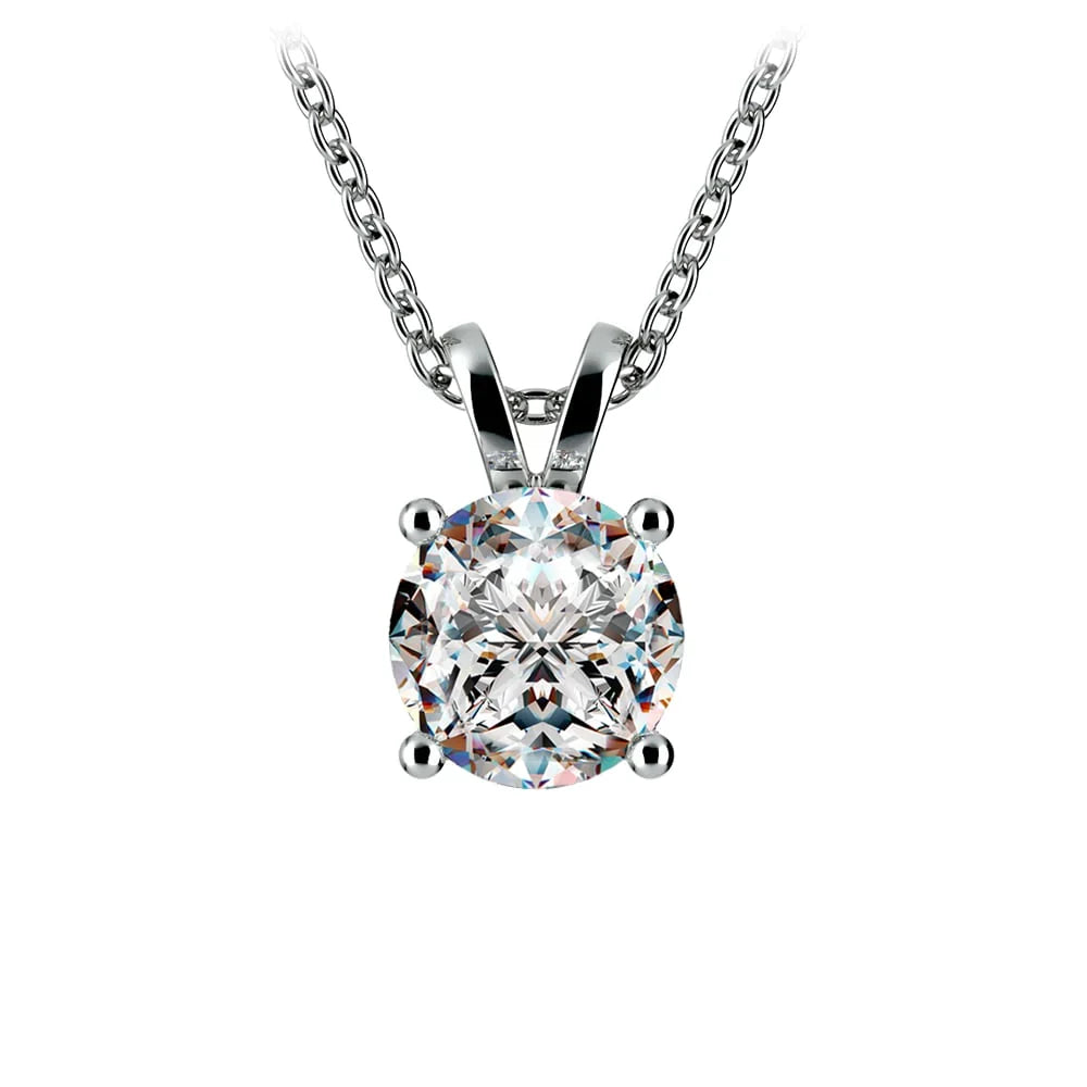 1.00 CTW AGI Certified Lab Grown Diamond Pendant - G/VS Clarity Round Cut in Choice of 14K White or Yellow Gold VossAgin