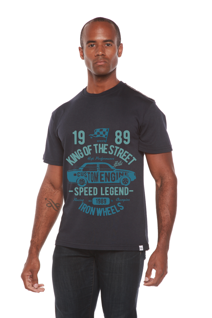 King Of The Street Men's Bamboo Viscose/Organic Cotton Short Sleeve Graphic T-Shirt Spun Bamboo